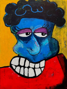 80cm x 60cm | Materials used: Acryl, oil pastel, posca, bic pen, red ink pen, permanent marker on cardboard
